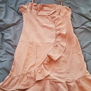 Blush dress with ruffles